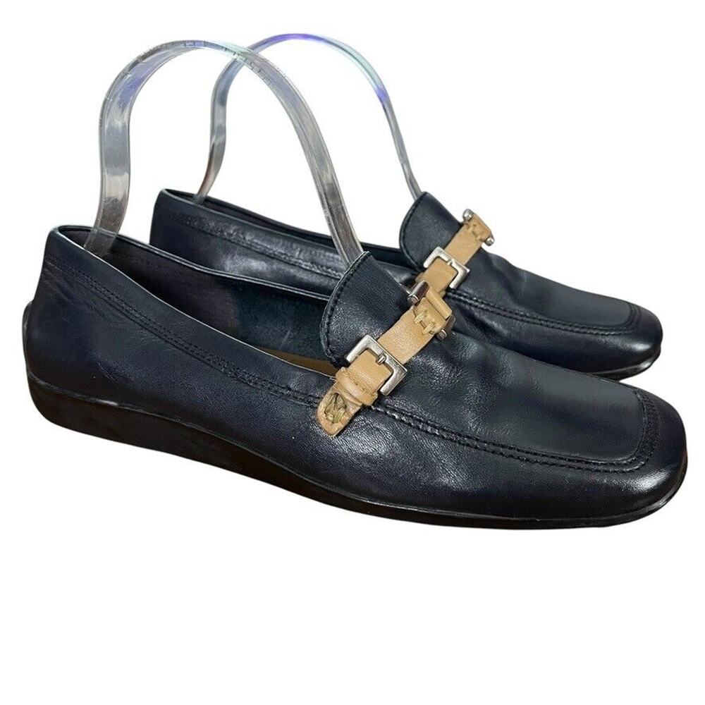 Enzo Angiolini Helene Womens Navy Square Toe Preppy Acedemia Flats Shoes 7